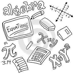 Algebra Symbols and Objects photo