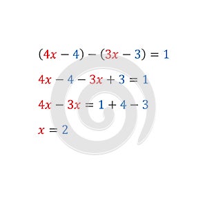 Algebraic equation with one variable positive and negative numbers integers