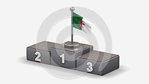 Algeria 3D waving flag illustration on winner podium.