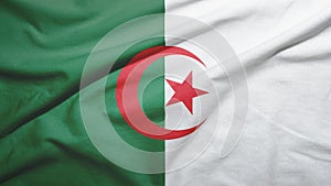 Algeria  flag with fabric texture photo