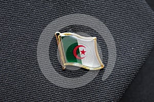 Algeria flag lapel pin on a suit