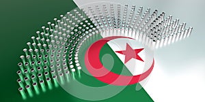 Algeria flag - voting, parliamentary election concept - 3D illustration