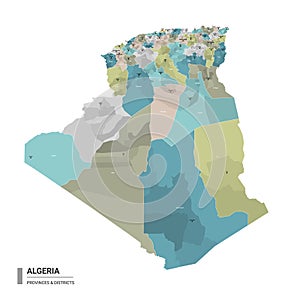 Algeria higt detailed map with subdivisions photo