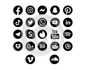 Collection of social media icons Symbol Design