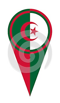 Algeria Map Pointer Location Flag