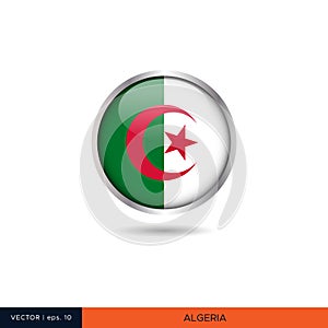 Algeria round flag vector design.
