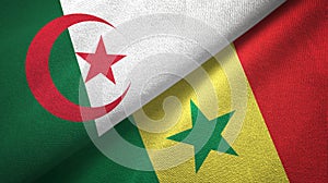 Algeria and Senegal two flags textile cloth, fabric texture