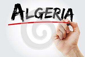 Algeria text with marker
