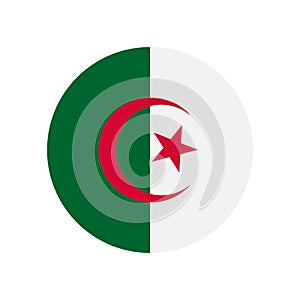 Algeria vector flag circle on white background