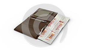 Algerian Dinar notes in wallet