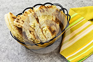 Algerian homemade bread named matlouh in arabic.