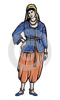 Algerian woman in traditional dress