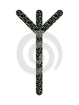 Algiz. Ancient Old Norse rune Futhark . Used in magic scripts, amulets, fortune telling. Scandinavian and Germanic