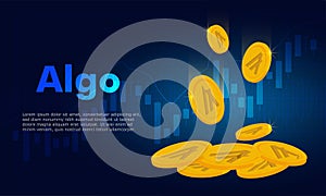 Algo Algorand coins falling  photo