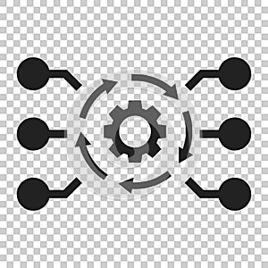 Algorithm api software vector icon in flat style. Business gear photo