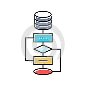 algorithm big data color icon vector illustration