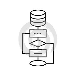 algorithm big data line icon vector illustration