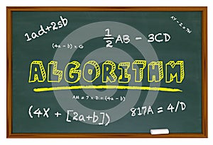 Algorithm Chalkboard Learn Math Equation Solution
