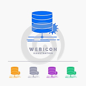 Algorithm, chart, data, diagram, flow 5 Color Glyph Web Icon Template isolated on white. Vector illustration