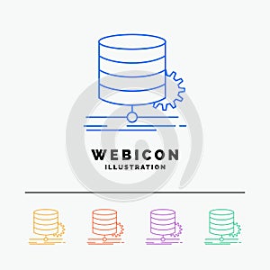 Algorithm, chart, data, diagram, flow 5 Color Line Web Icon Template isolated on white. Vector illustration