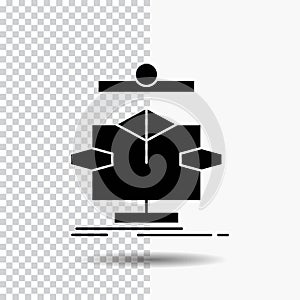 Algorithm, chart, data, diagram, flow Glyph Icon on Transparent Background. Black Icon