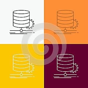 Algorithm, chart, data, diagram, flow Icon Over Various Background. Line style design, designed for web and app. Eps 10 vector