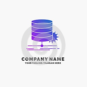 Algorithm, chart, data, diagram, flow Purple Business Logo Template. Place for Tagline