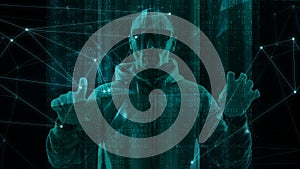 Algorithm concept, triangular shapes chaos, cyber security system