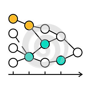 algorithm data science icon color illustration