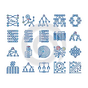 algorithm data technology ai icons hand drawn
