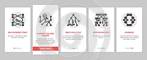 algorithm data technology ai onboarding icons set vector