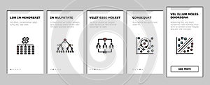 algorithm data technology ai onboarding icons set vector