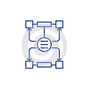 Algorithm of decisions line icon concept. Algorithm of decisions flat  vector symbol, sign, outline illustration.