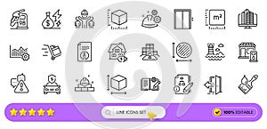 Algorithm, Entrance and Engineering team line icons for web app. Pictogram icon. Line icons. Vector