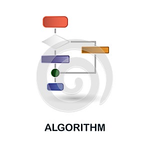 Algorithm icon. 3d illustration from artificial intelligence collection. Creative Algorithm 3d icon for web design