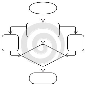 Algorithm icon. Simple outline black vector pictogram with thin lines
