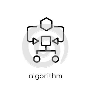 Algorithm icon. Trendy modern flat linear vector Algorithm icon