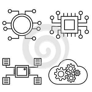 Algorithm icon vector set. api illustration sign collection. programming symbol.