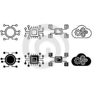 Algorithm icon vector set. api illustration sign collection. programming symbol.