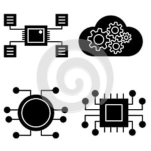 Algorithm icon vector set. api illustration sign collection. programming symbol.