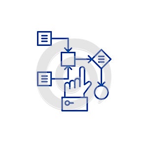 Algorithm line icon concept. Algorithm flat  vector symbol, sign, outline illustration.