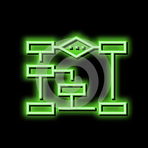 algorithm neural network neon glow icon illustration