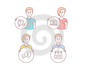 Algorithm, Payment received and Website education icons. Evaporation sign. Vector