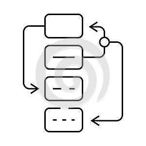 algorithm planning line icon vector illustration