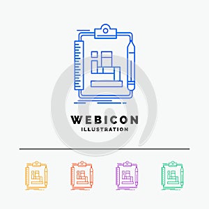 Algorithm, process, scheme, work, workflow 5 Color Line Web Icon Template isolated on white. Vector illustration