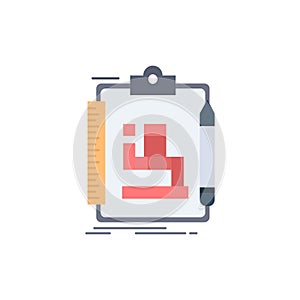 Algorithm, process, scheme, work, workflow Flat Color Icon Vector