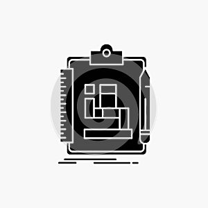 Algorithm, process, scheme, work, workflow Glyph Icon. Vector isolated illustration