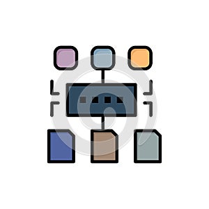 Algorithm, Program, User, Document  Flat Color Icon. Vector icon banner Template