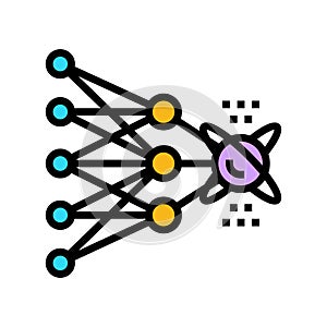 algorithm quantum technology color icon vector illustration