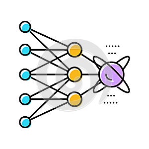 algorithm quantum technology color icon vector illustration